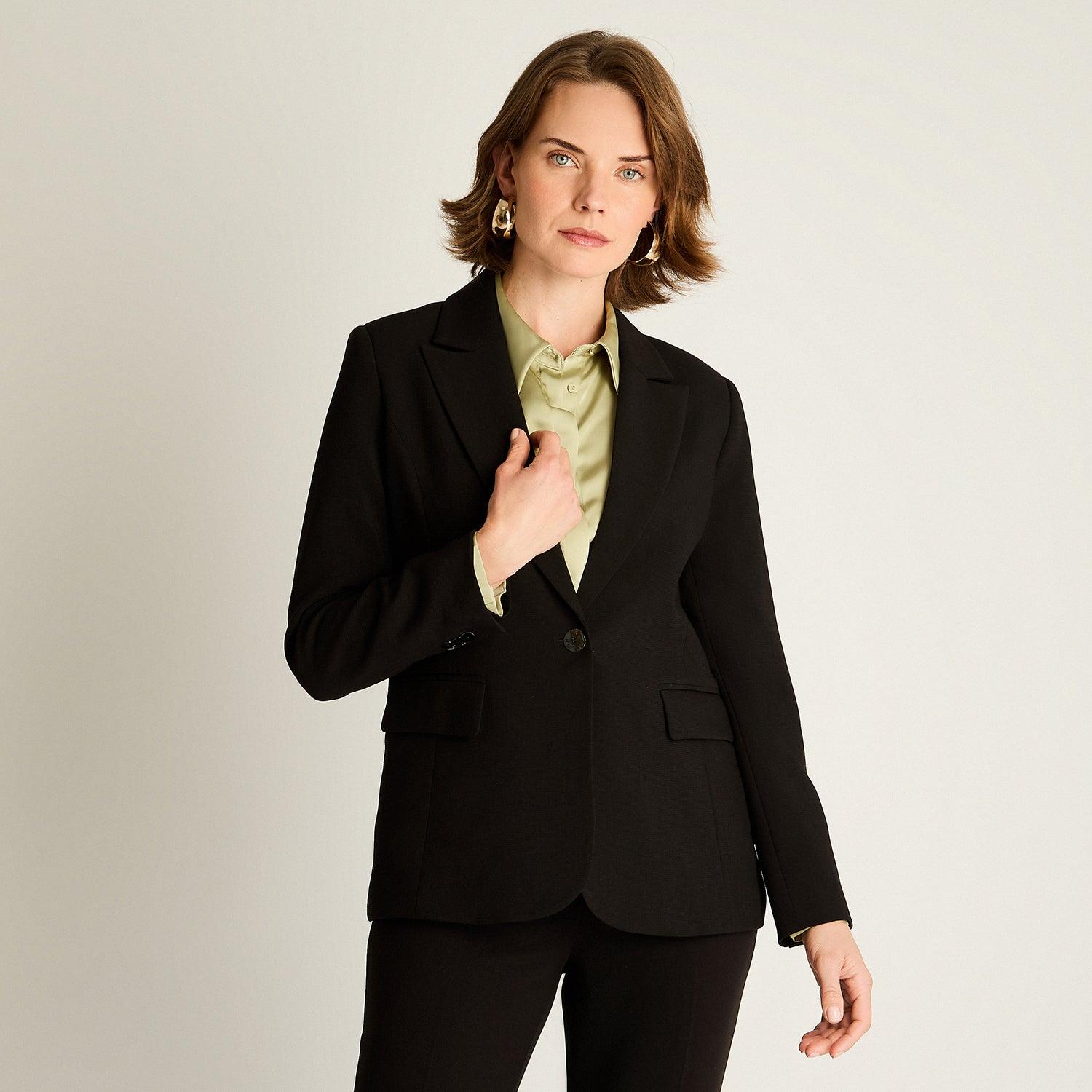 BLAZER NEGRO CON SOLAPA CLASICA - 1