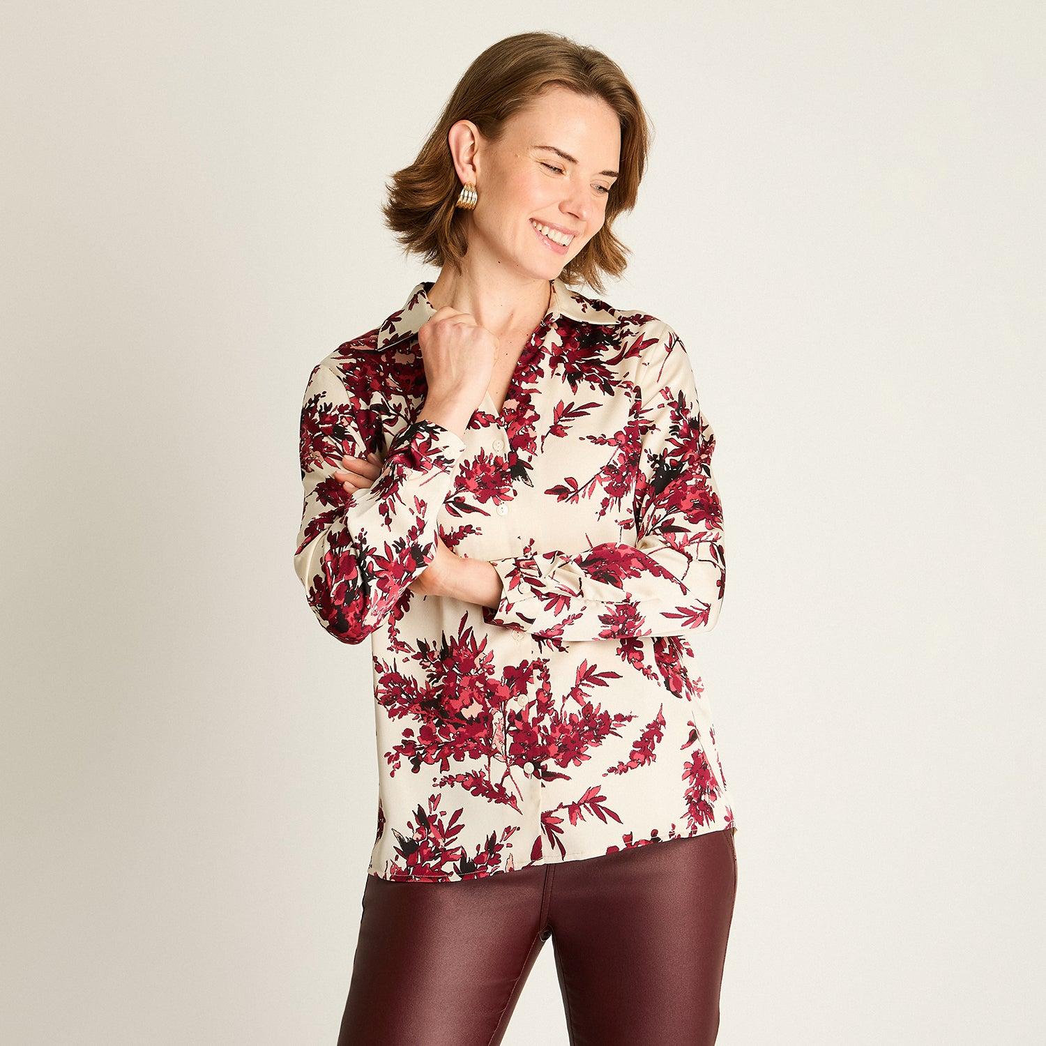 BLUSA ROSADA CON ESTAMPADO FLORAL - 1