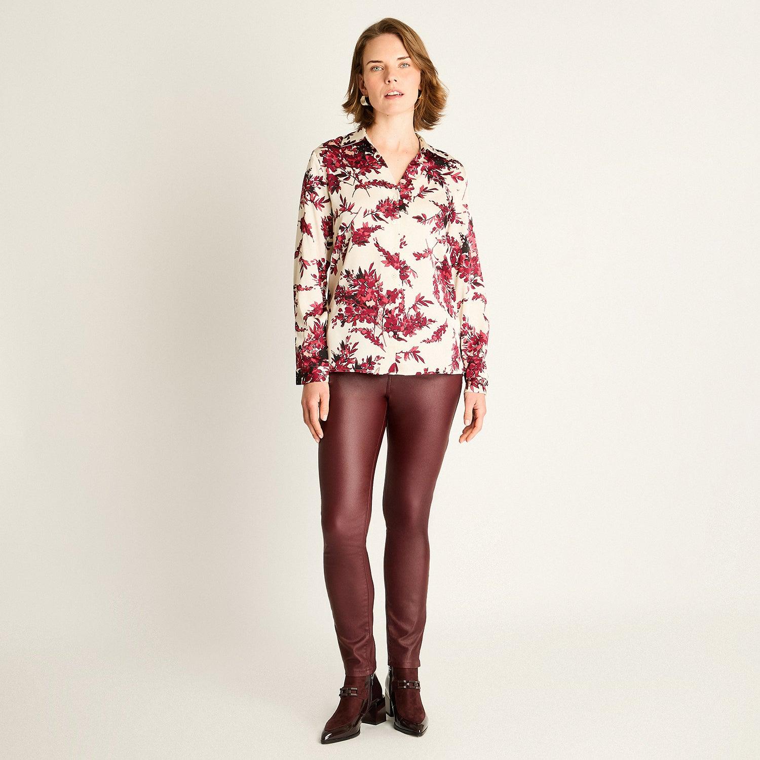 BLUSA ROSADA CON ESTAMPADO FLORAL - 4