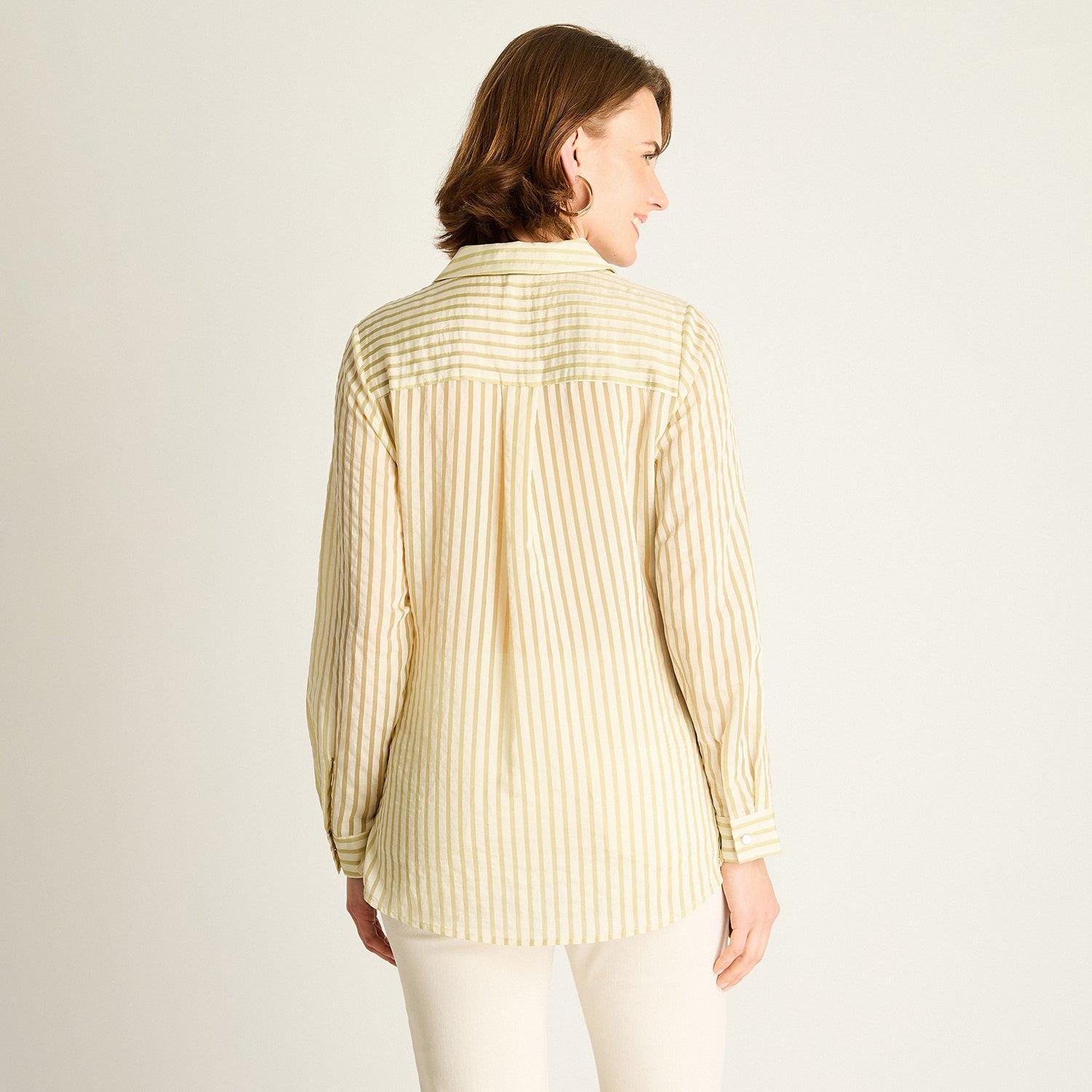 BLUSA VERDE A RAYAS - 2