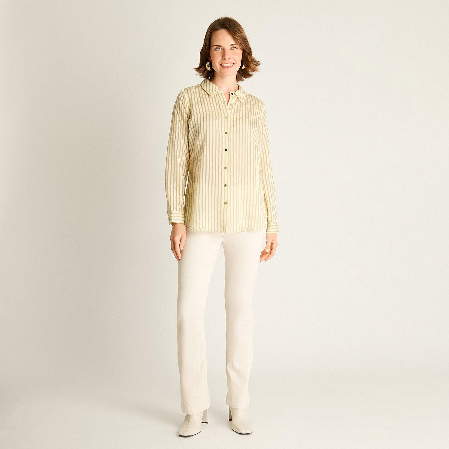 BLUSA VERDE A RAYAS - 4
