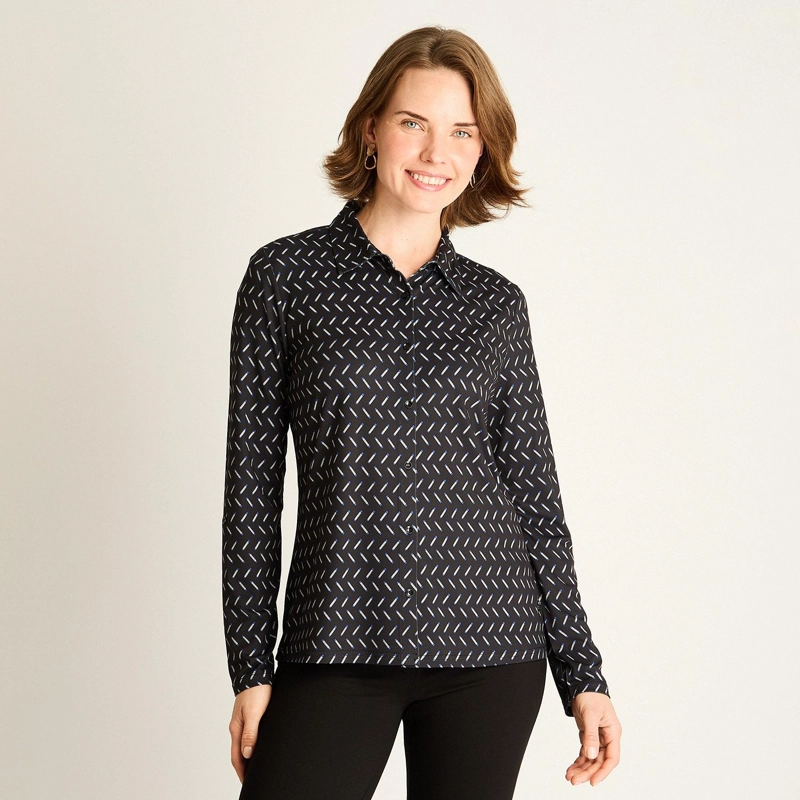 POLERA NEGRA ESTAMPADA - 1