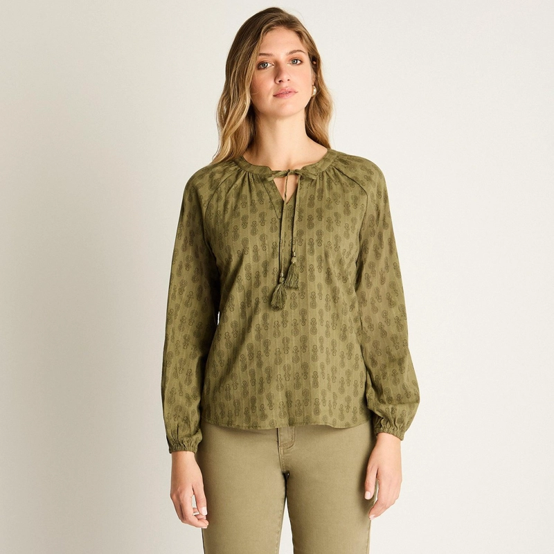 BLUSA VERDE CON AMARRE S