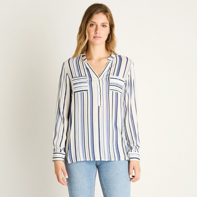 BLUSA BLANCA CON RAYAS - 1