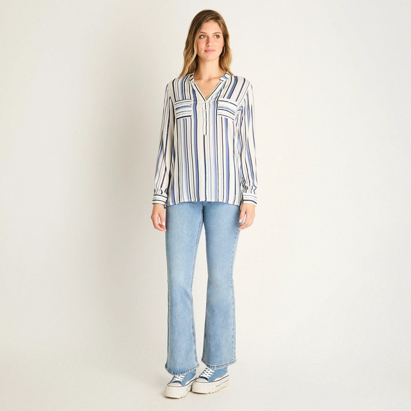 BLUSA BLANCA CON RAYAS - 4