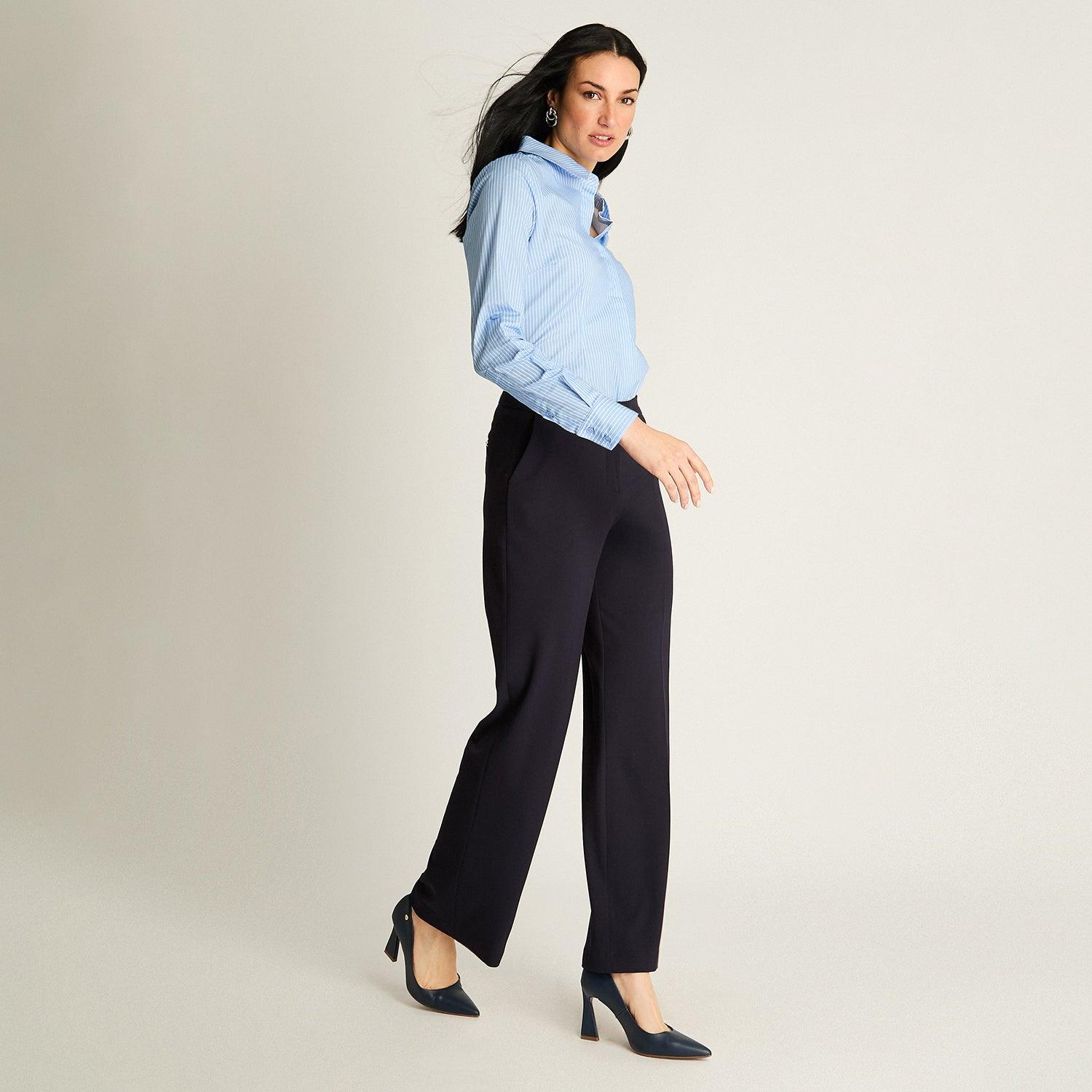 PANTALON PALAZZO AZUL - 2