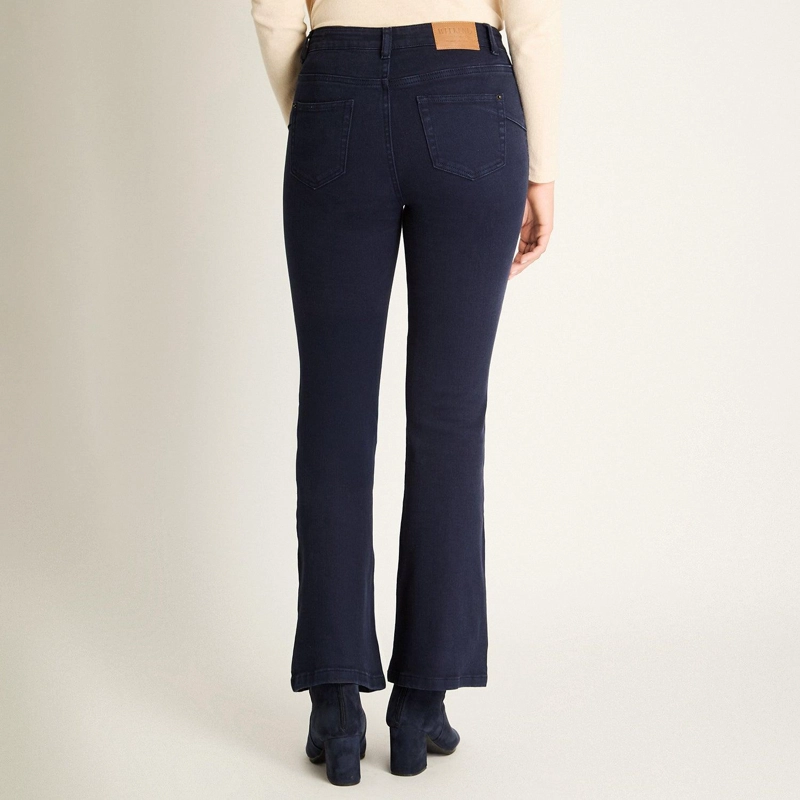 JEANS AZUL FLARE ELASTICIDAD MEDIA CALCE AJUSTADO - 2