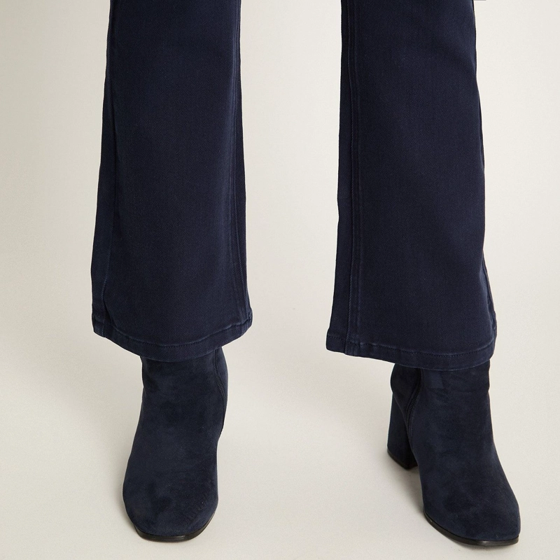 JEANS AZUL FLARE ELASTICIDAD MEDIA CALCE AJUSTADO - 3