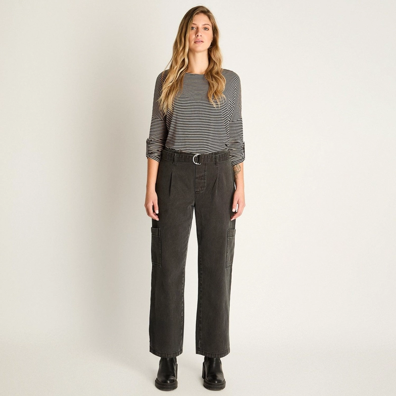 JEANS CARGO GRIS OSCURO SIN CIERRE FRONTAL - 4