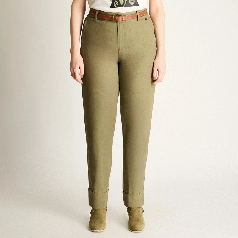 PANTALON RECTO VERDE NATURAL - 1