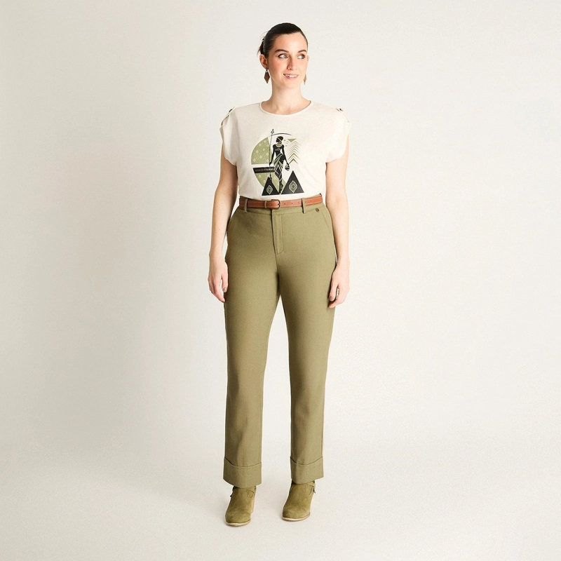 PANTALON RECTO VERDE NATURAL - 4