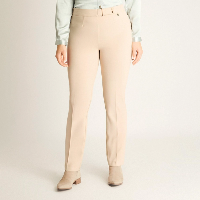 PANTALON FORMAL BEIGE CORTE RECTO - 1