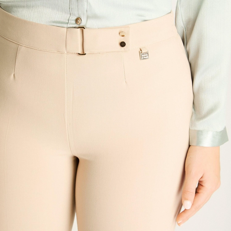 PANTALON FORMAL BEIGE CORTE RECTO - 3