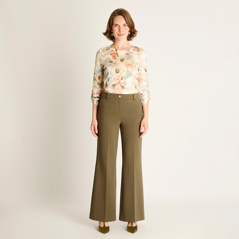 PANTALON FORMAL VERDE CORTE RECTO - 4