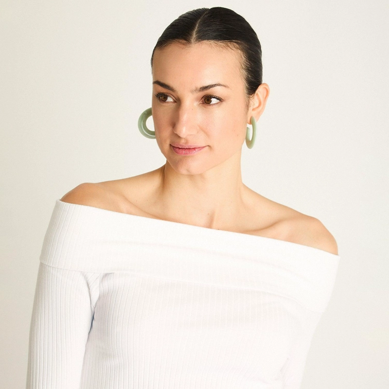 POLERA CORTA OFFSHOULDER BLANCA - 3
