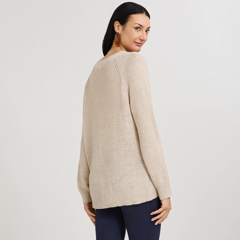 SWEATER BEIGE MANGA LARGA - 2