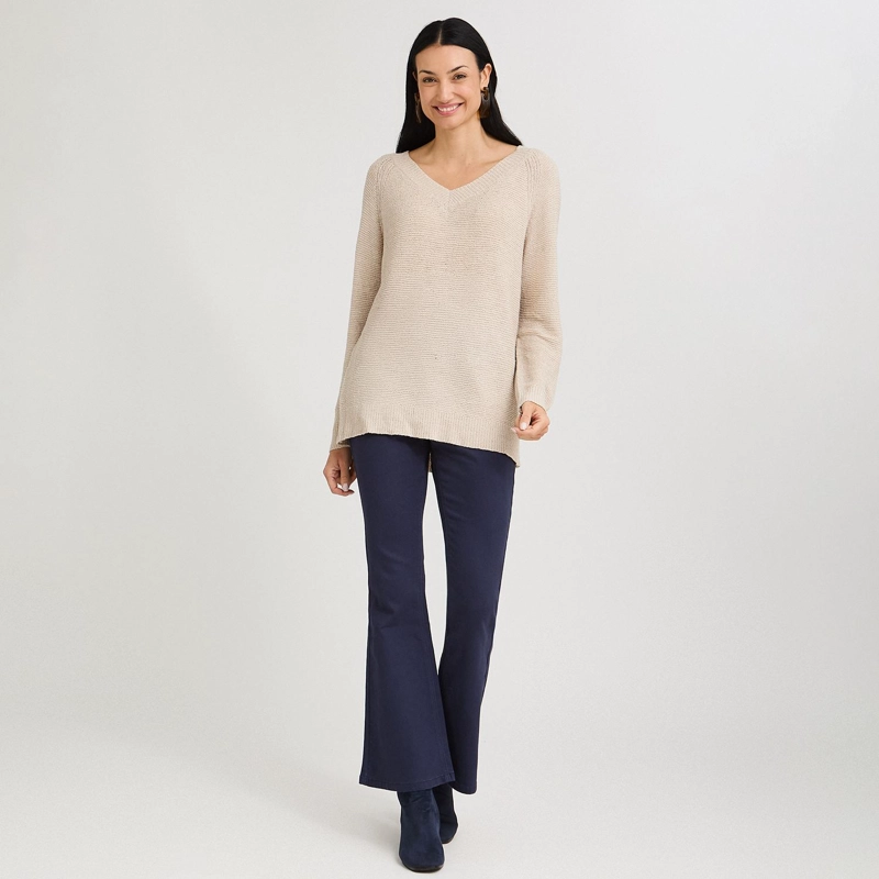 SWEATER BEIGE MANGA LARGA - 4