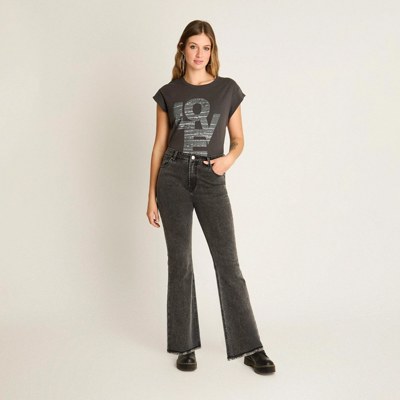 JEANS GRIS OSCURO FLARE - 4