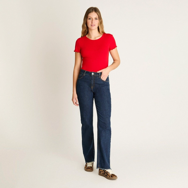 JEANS AZUL CORTE SEMI FLARE - 4