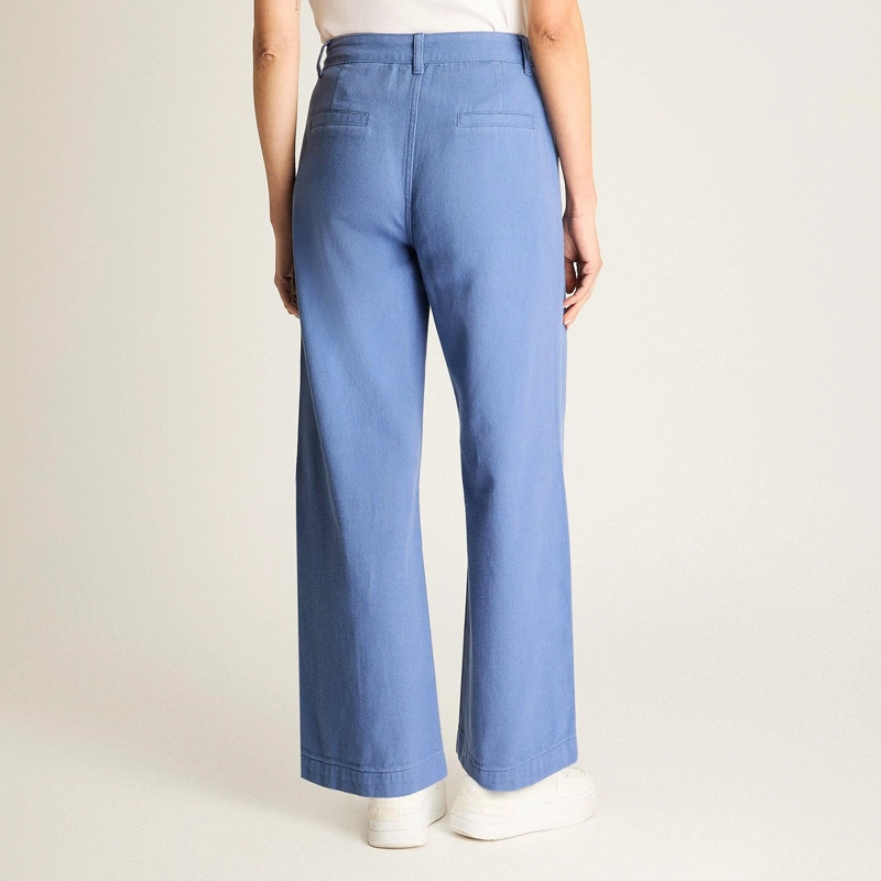 PANTALON ALGODON AZUL WIDE LEG - 3