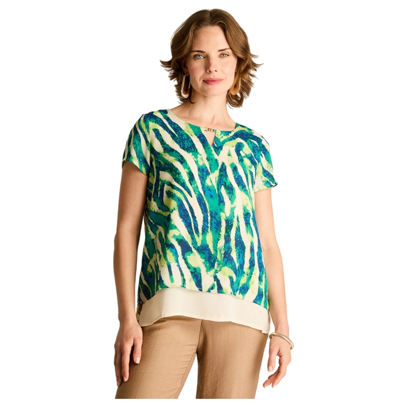 BLUSA VERDE ESTAMPADO JUNGLE - 1