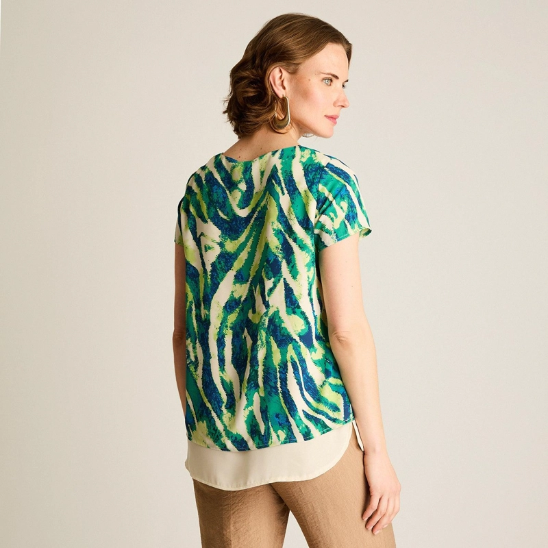 BLUSA VERDE ESTAMPADO JUNGLE - 2
