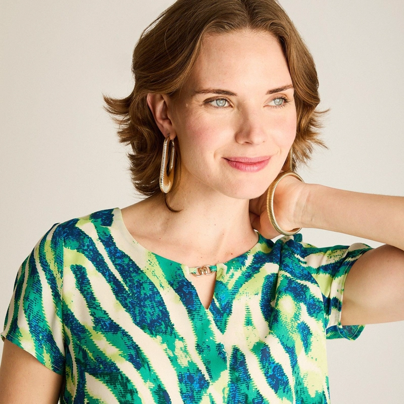 BLUSA VERDE ESTAMPADO JUNGLE - 5
