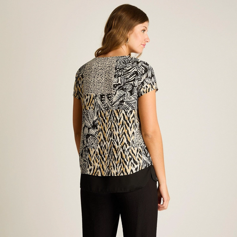 BLUSA NEGRO ESTAMPADO ZIGZAG - 2