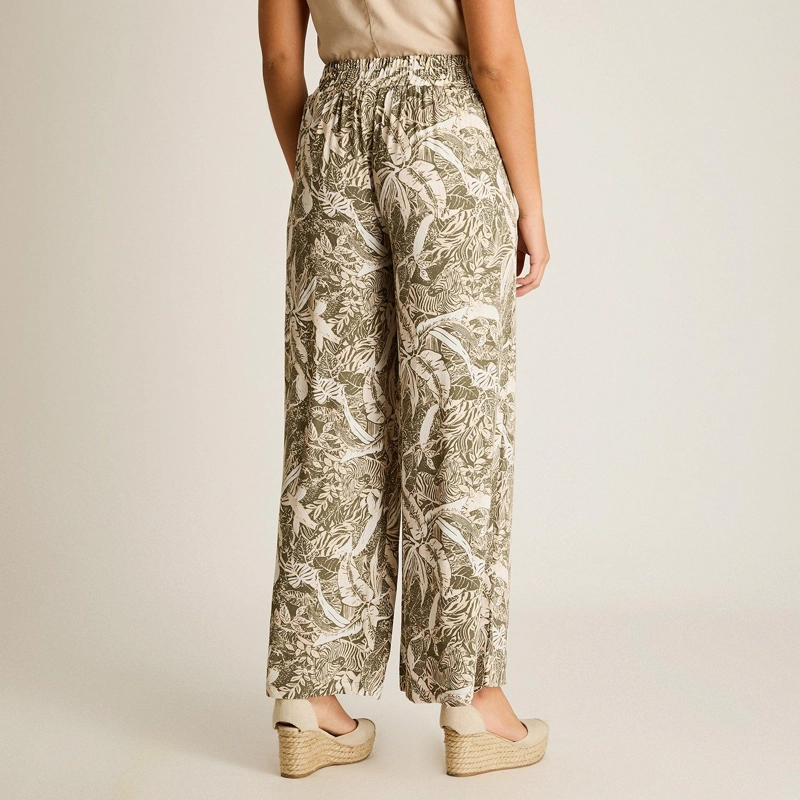 PANTALON SPORT VERDE PALAZZO NO ELASTICADO CALCE NORMAL - 2