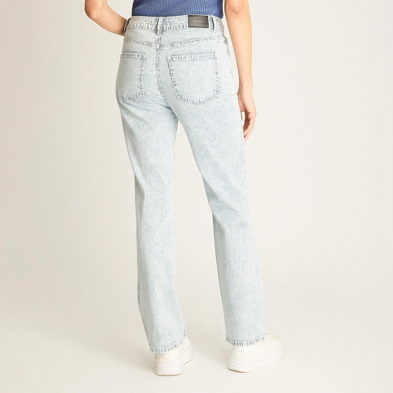 JEANS AZUL RECTO CON RAYAS - 3