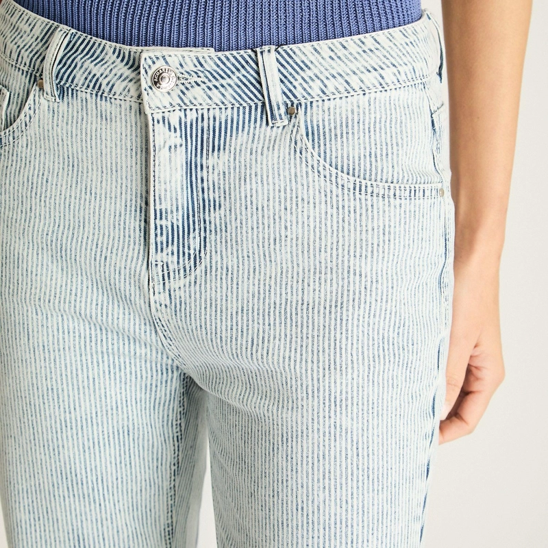 JEANS AZUL RECTO CON RAYAS - 4