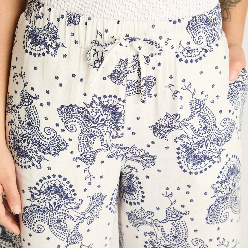 PANTALON PALAZZO BLANCO ESTAMPADO MEDITERRANEO - 4