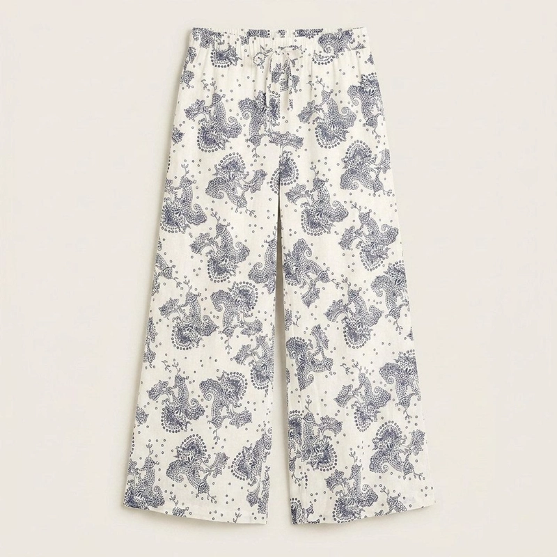 PANTALON PALAZZO BLANCO ESTAMPADO MEDITERRANEO - 6