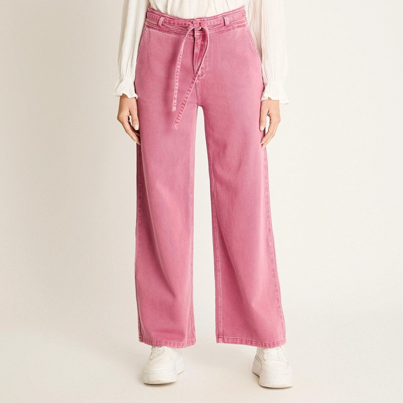 PANTALON PALAZZO LYOCELL ROSA - 1