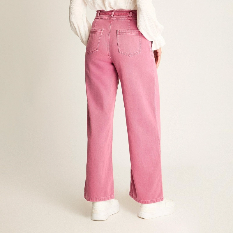 PANTALON PALAZZO LYOCELL ROSA - 2