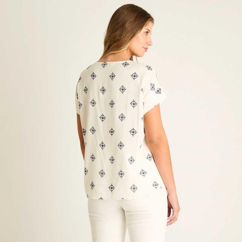 BLUSA BLANCO MANGA CORTA - 2