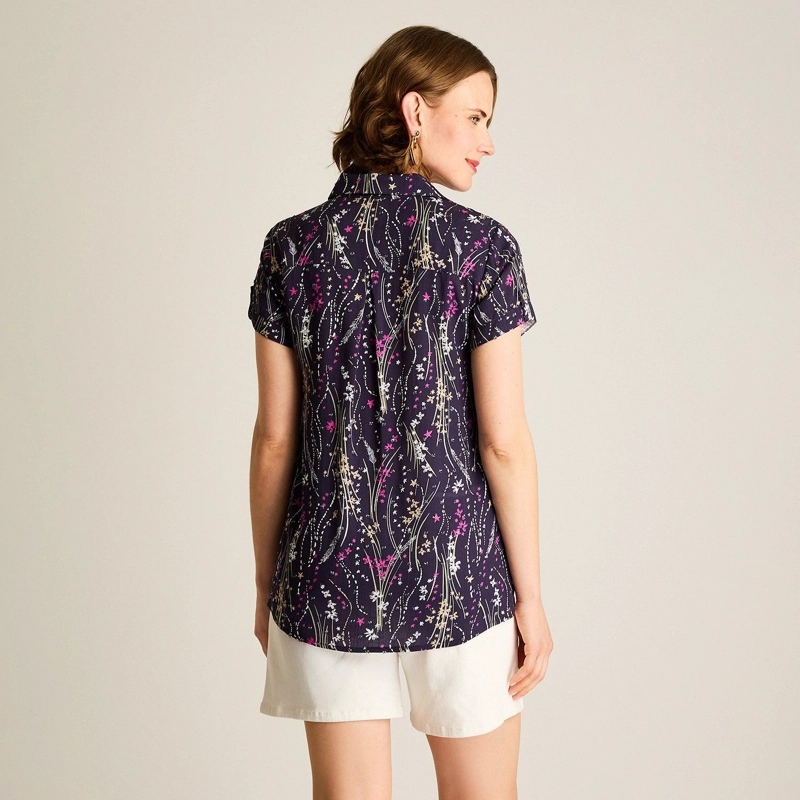 BLUSA AZUL MANGA CORTA - 2