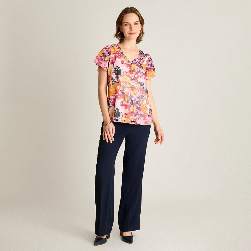 BLUSA FUCSIA MANGA CORTA CON FORRO - 4