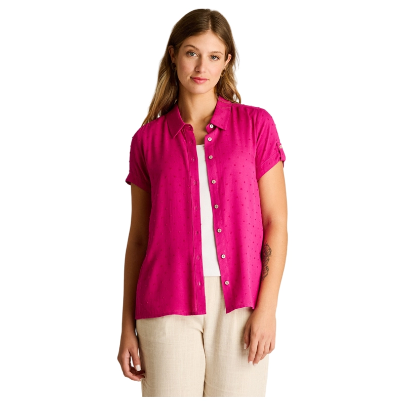 BLUSA MAGENTA MANGA CORTA - 1