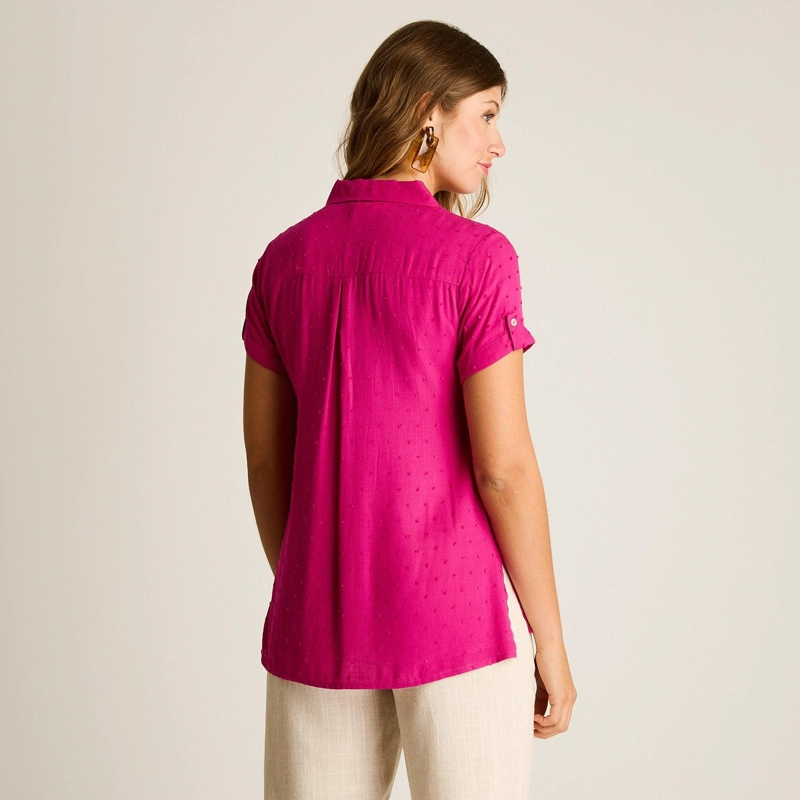 BLUSA MAGENTA MANGA CORTA - 2