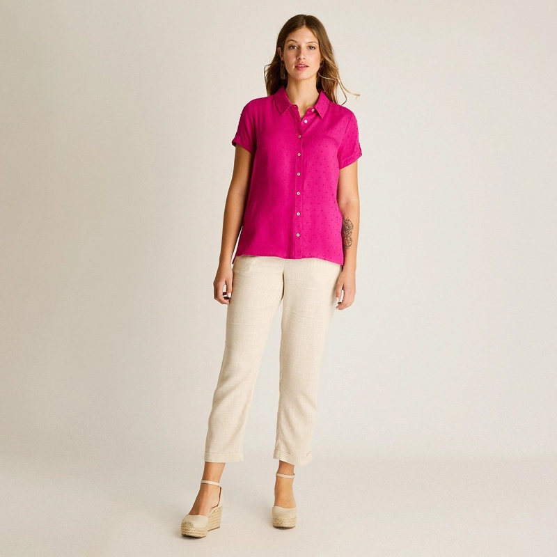 BLUSA MAGENTA MANGA CORTA - 5