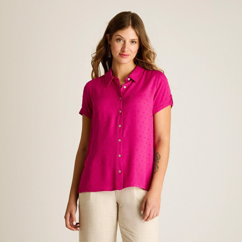 BLUSA MAGENTA MANGA CORTA - 7