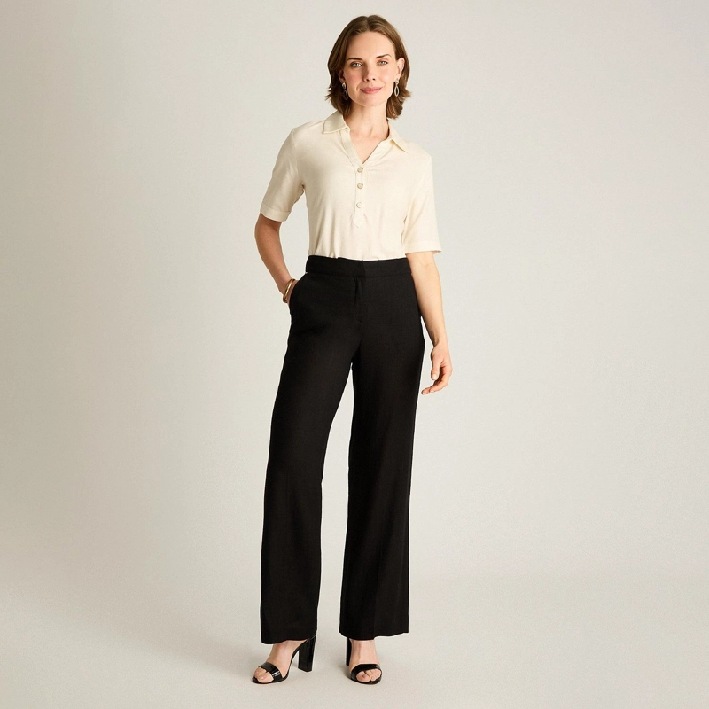 PANTALON FORMAL PALAZZO LINO NEGRO - 4