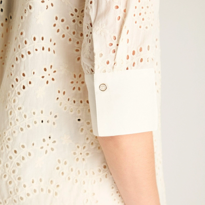 BLUSA CRUDO MANGA 3/4 CON BRODERIE - 3