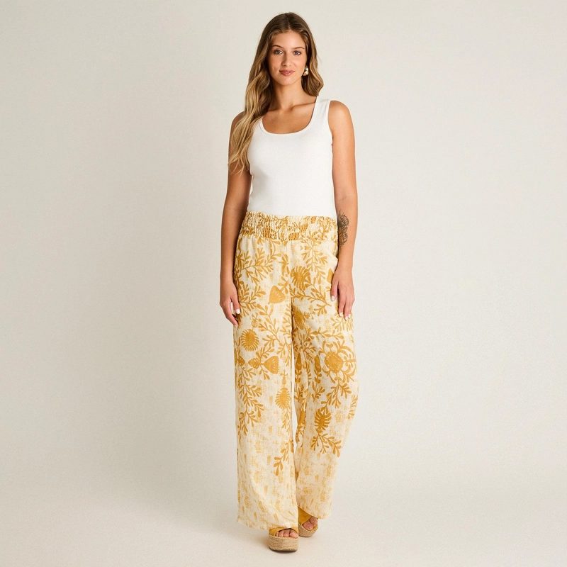 PANTALON SPORT CRUDO PALAZZO NO ELASTICADO CALCE NORMAL - 4
