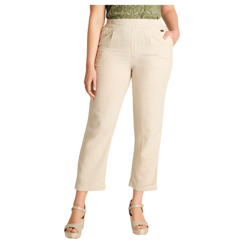 PANTALON SPORT BEIGE RECTO NO ELASTICADO CALCE NORMAL - 1
