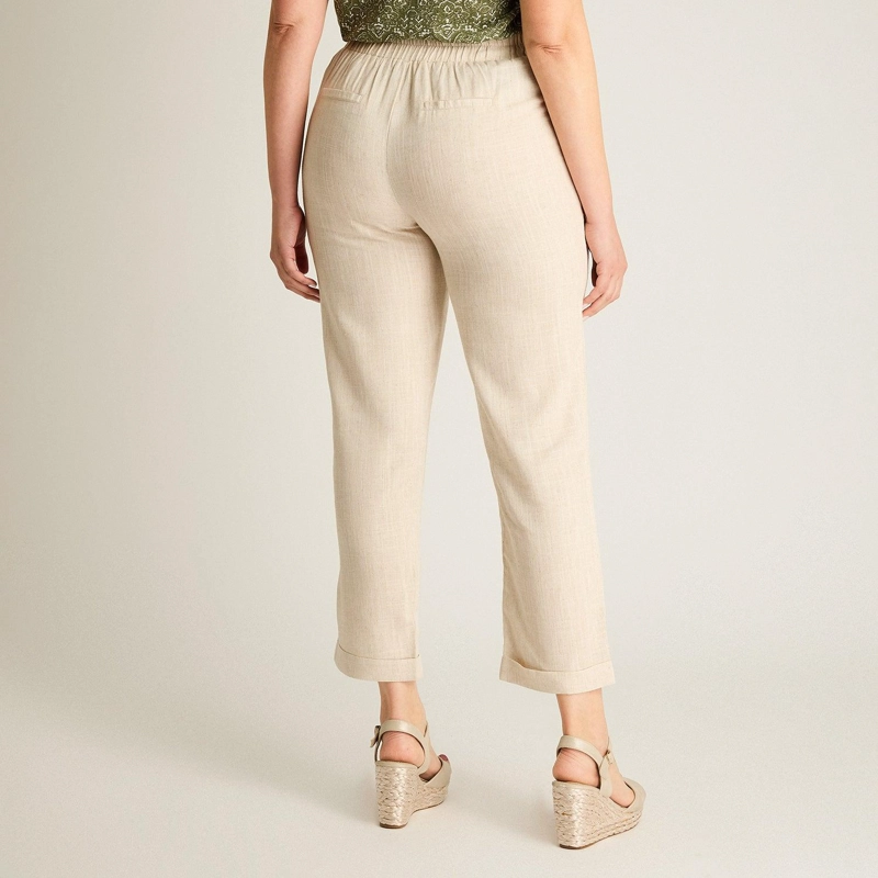 PANTALON SPORT BEIGE RECTO NO ELASTICADO CALCE NORMAL - 2
