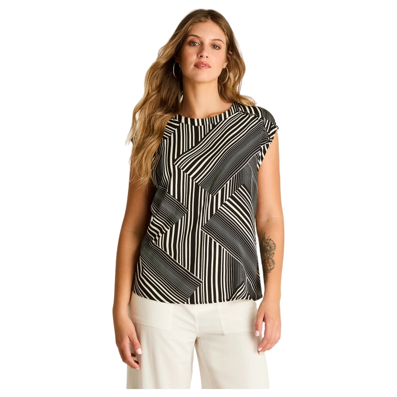 BLUSA NEGRO MANGA CORTA CALCE HOLGADO - 1