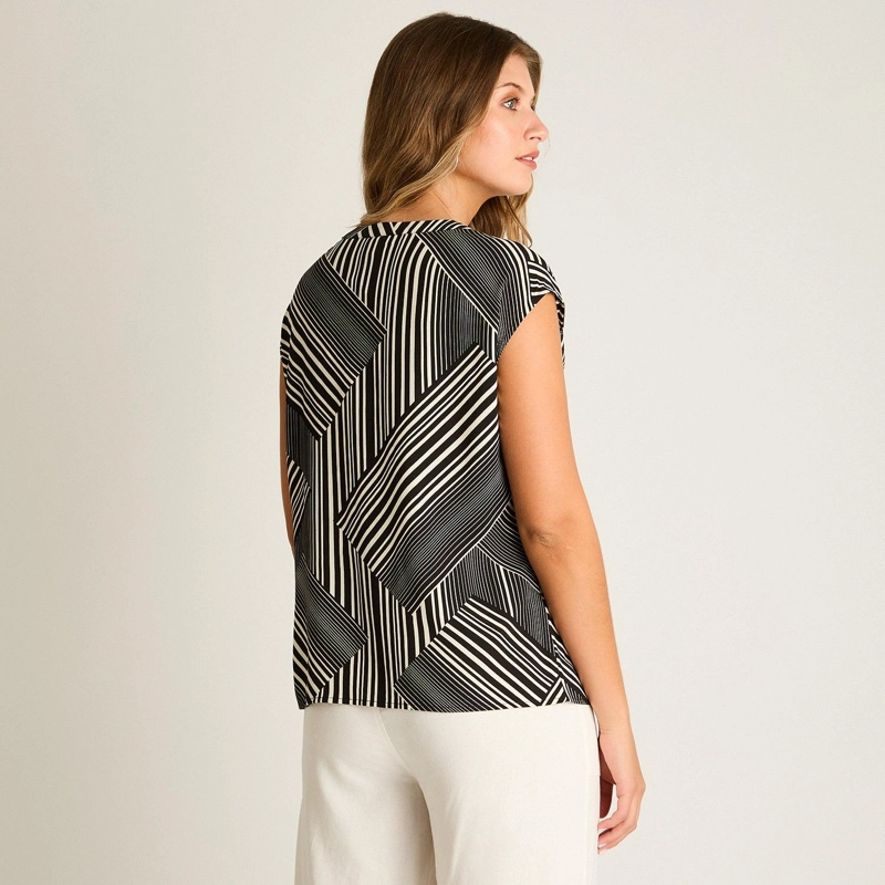 BLUSA NEGRO MANGA CORTA CALCE HOLGADO - 2