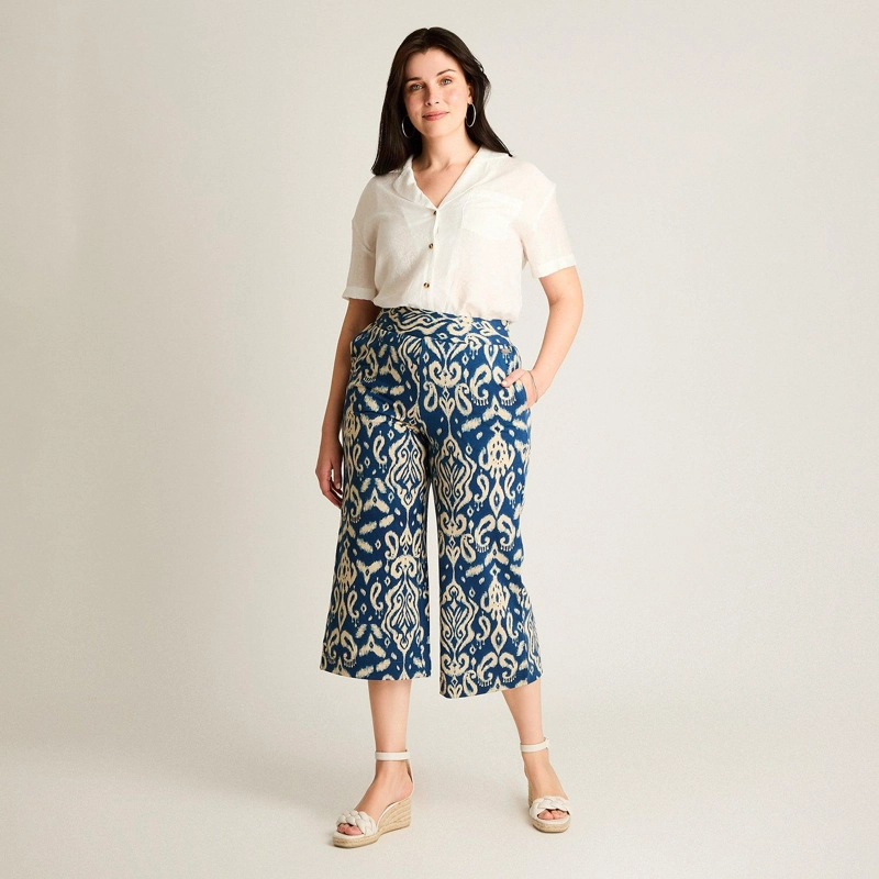 PANTALON SPORT AZUL CULOTTE ELASTICIDAD MEDIA CALCE HOLGADO - 4